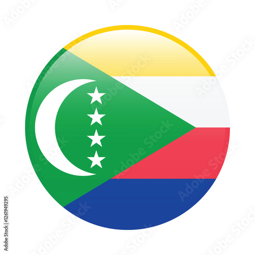 Free Download Comoros circle flag logo icon digital vector illustration - GFXLoad