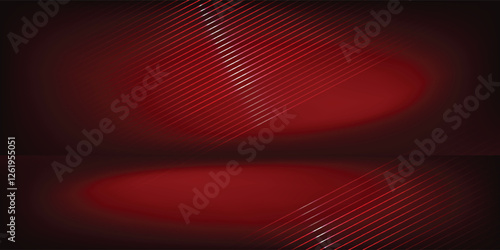 Studio interior with carbon fiber texture. Modern carbon fiber textured red black interior with light. Background for mounting, product placement