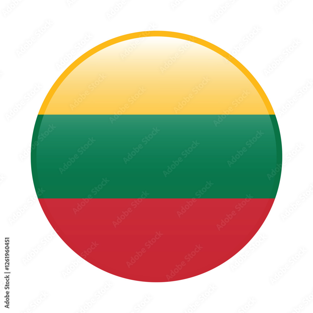 Fototapeta premium Lithuania flag circle icon vector illustration design