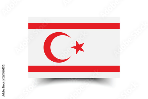 Northern Cyprus flag. The official ratio. Flag icon. Standard color. Standard size. A rectangular flag. Computer illustration. Digital illustration. Vector illustration.