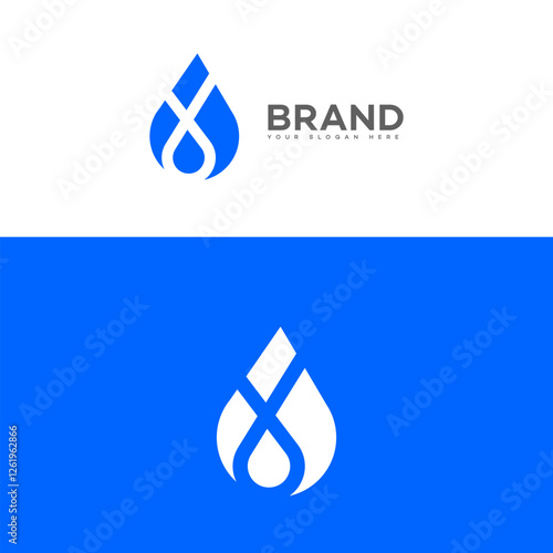 Abstract Blue Water Drop Brand Logo Design Template