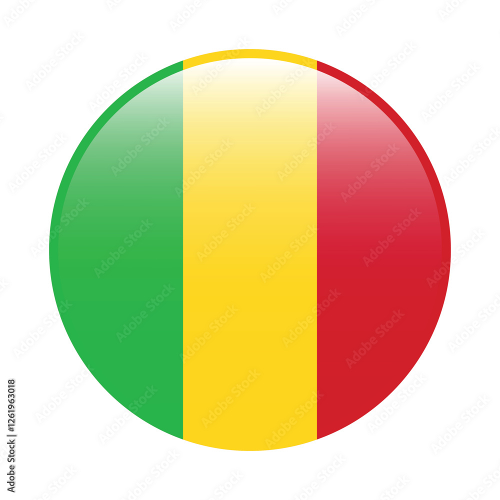 Fototapeta premium Mali flag circle icon vector illustration design