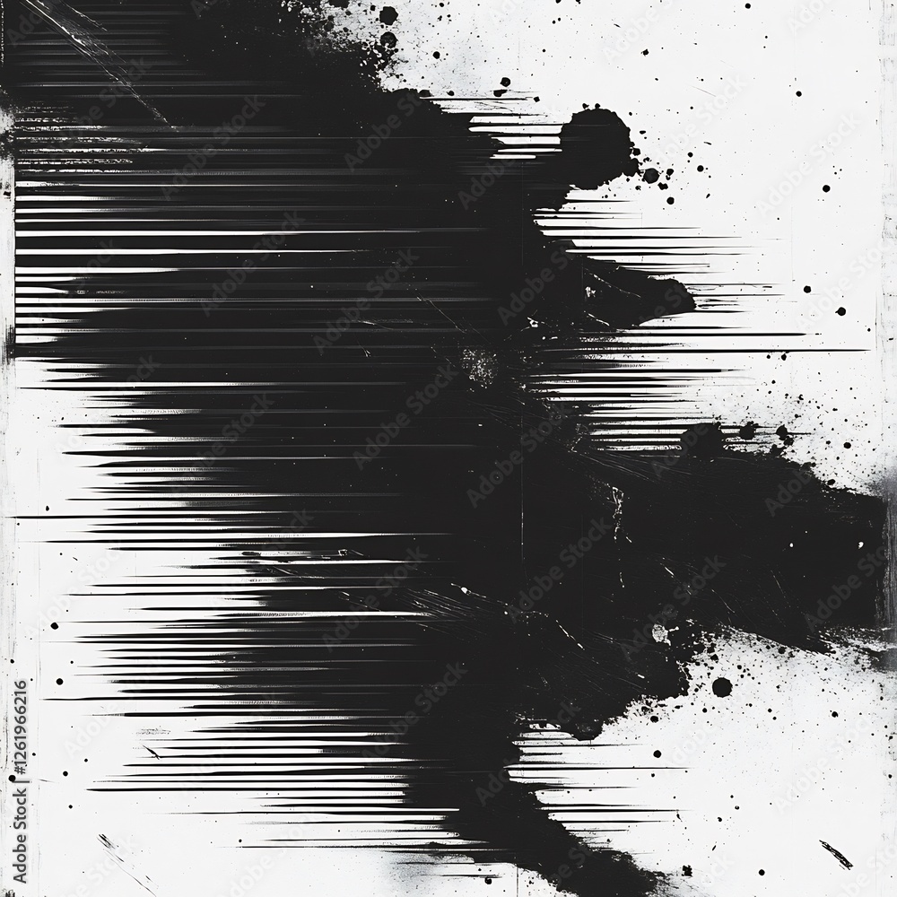 Abstract Black and White Ink Splatter Abstract Black and White Ink Splatter