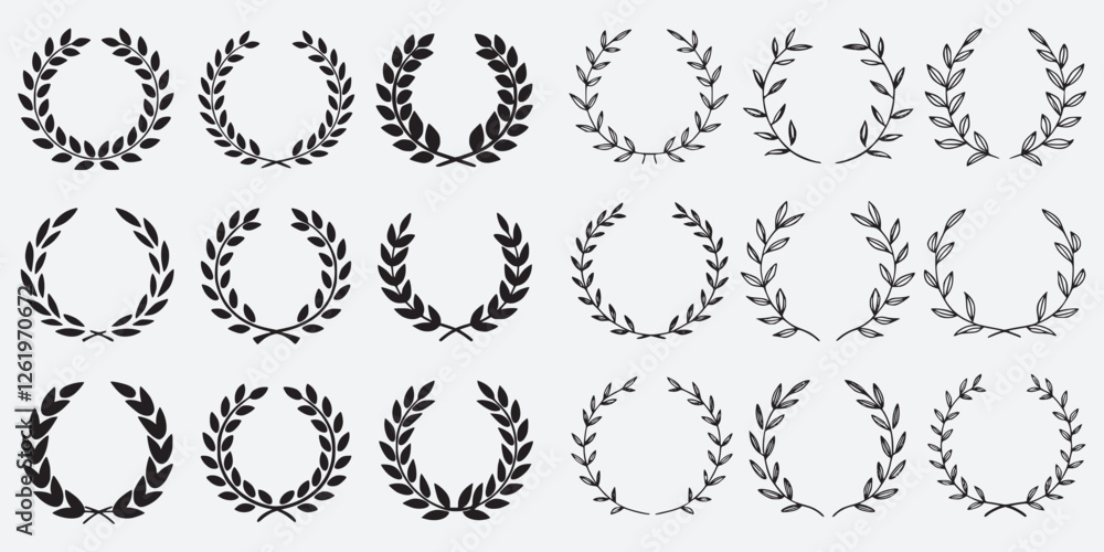 Fototapeta premium Vector Laurel set. Large collection. 