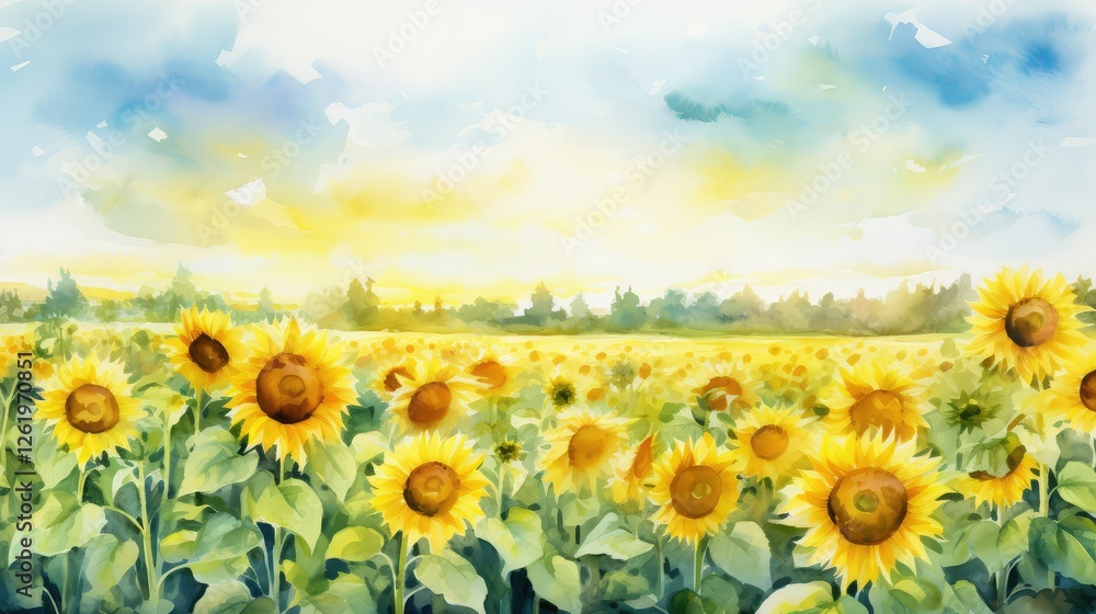 Obraz premium brushstrokes water color yellow