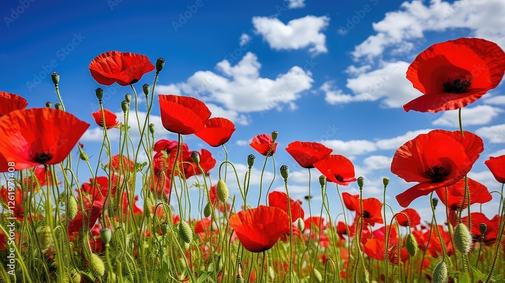 Obraz premium field floral red