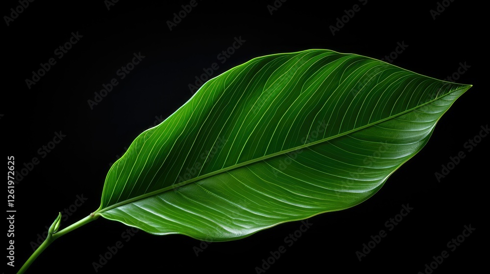 Obraz premium contrast green leaf isolated