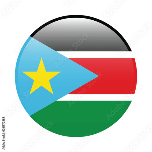 Free Download South Sudan flag circle icon vector illustration - GFXLoad
