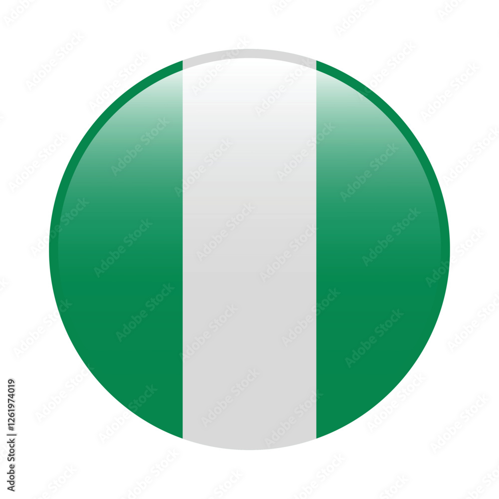 Nigeria flag circle icon vector illustration Nigeria flag circle icon vector illustration