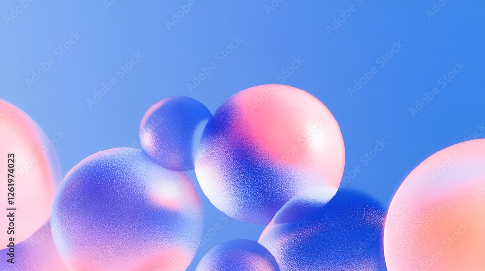Soft Gradient Spheres on a Minimalistic Blue Background Abstract Art Soft Gradient Spheres on a Minimalistic Blue Background Abstract Art