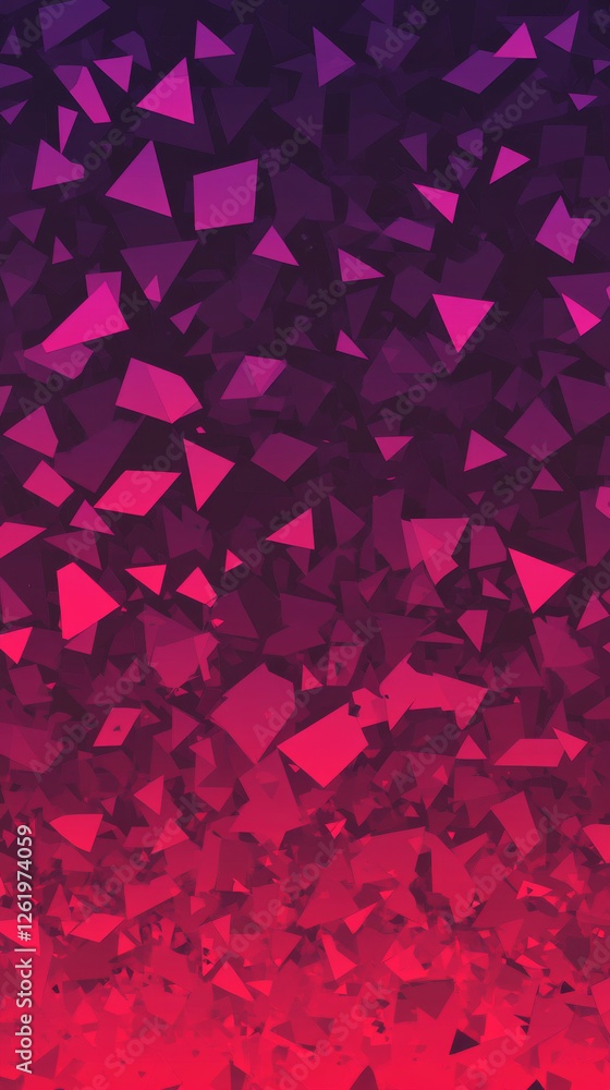 Naklejka premium Abstract geometric pattern with vibrant pink and purple triangles