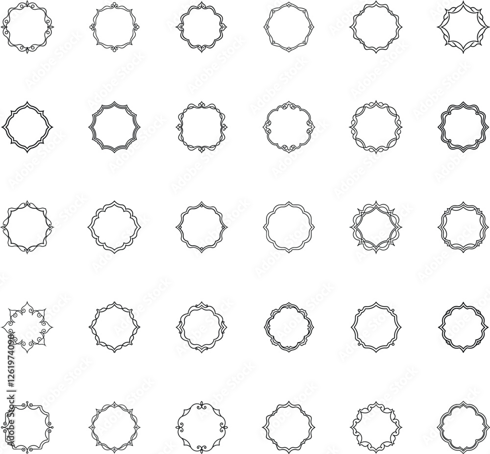 Elegant Ornate Circular Frames Decorative Design Elements Collection Elegant Ornate Circular Frames Decorative Design Elements Collection