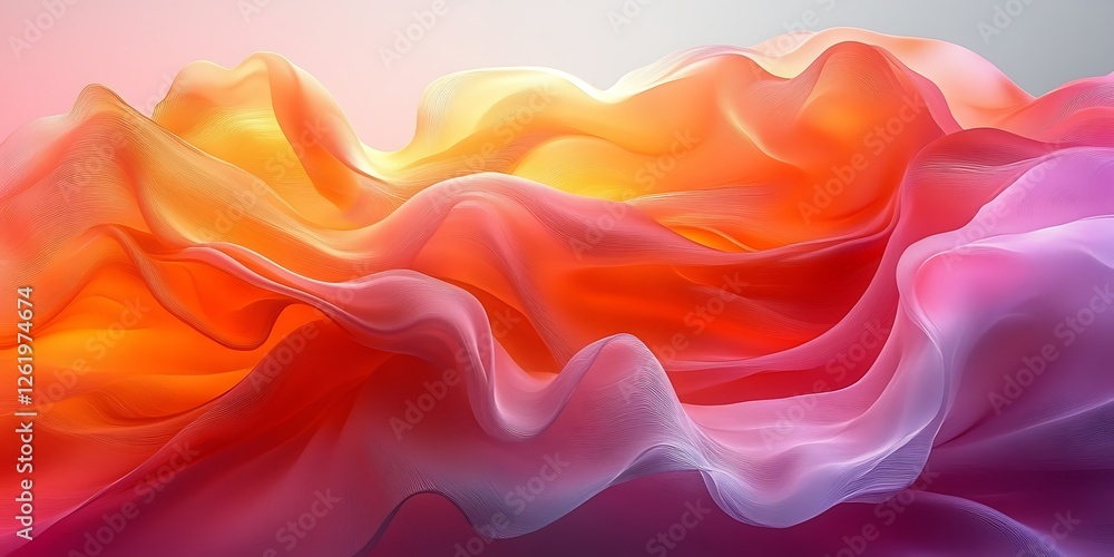 Obraz premium Abstract colorful fabric waves, flowing design, vibrant background, website banner