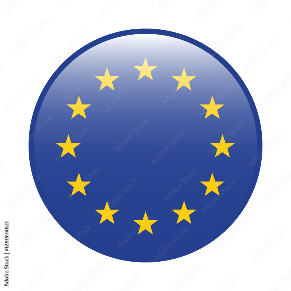 European Union flag circle icon vector illustration design European Union flag circle icon vector illustration design