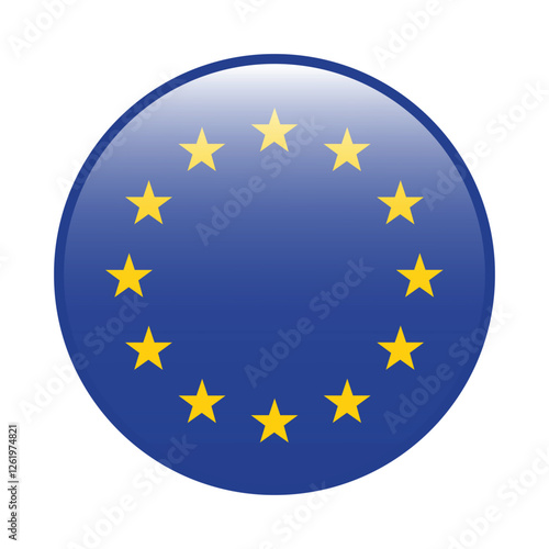 European Union flag circle icon vector illustration design