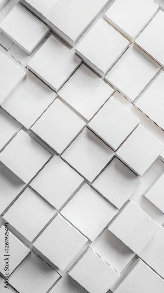 White Cubes Geometric Pattern Abstract Background White Cubes Geometric Pattern Abstract Background