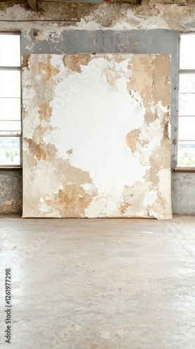 White Peeling Wall in Abandoned Building Interior