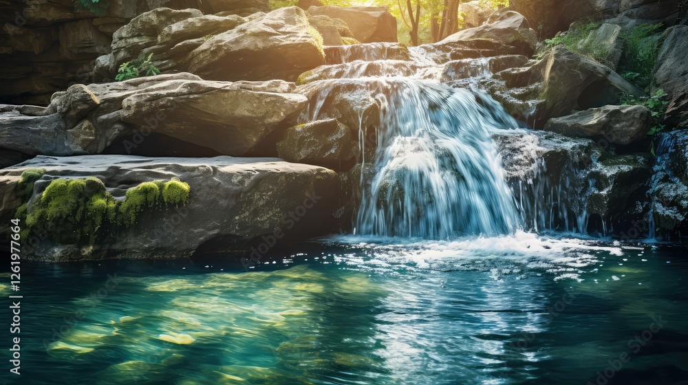 Naklejka premium cascade flow water