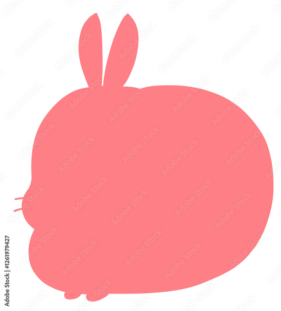 Silhouette of a rabbit sitting calmly (red) Silhouette of a rabbit sitting calmly (red)