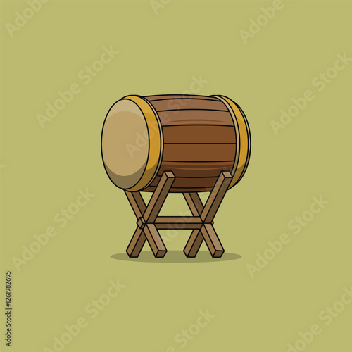 cartoon vector flat illustration of moslem drum bedug