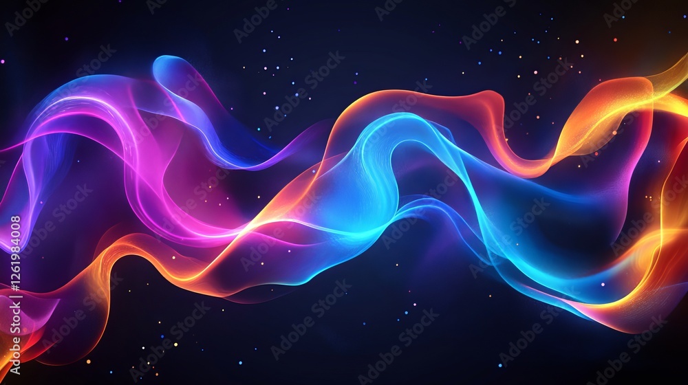 Obraz premium Vibrant Abstract Colorful Waves Flowing Together Creating a Dynamic Visual Experience with Fluid Motion and Artistic Expression Capturing Energy and Creativity in a Stunning Background Design