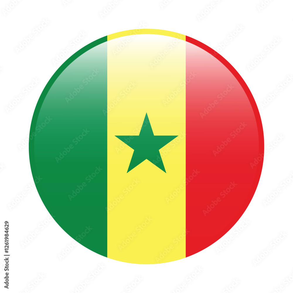 Senegal flag circle icon vector illustration design Senegal flag circle icon vector illustration design