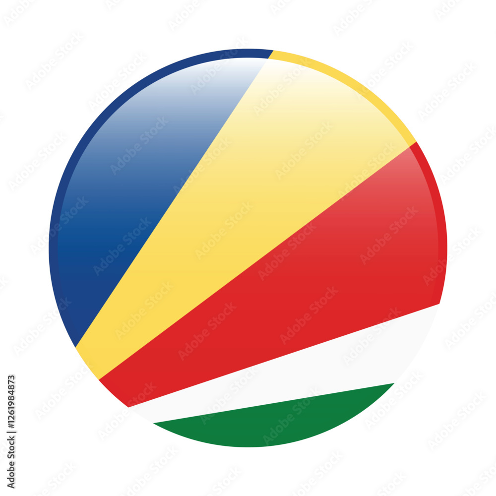 Fototapeta premium Seychelles flag circle icon vector illustration design