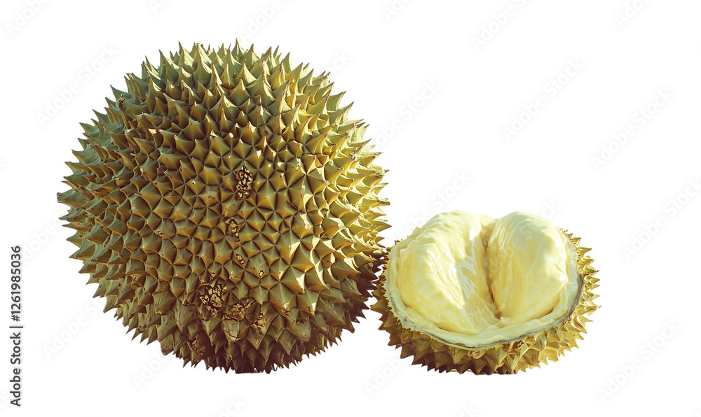 Hyper Realistic Durian Fruit, Isolated on Transparent Bakcground, Ai Generative Images Hyper Realistic Durian Fruit, Isolated on Transparent Bakcground, Ai Generative Images