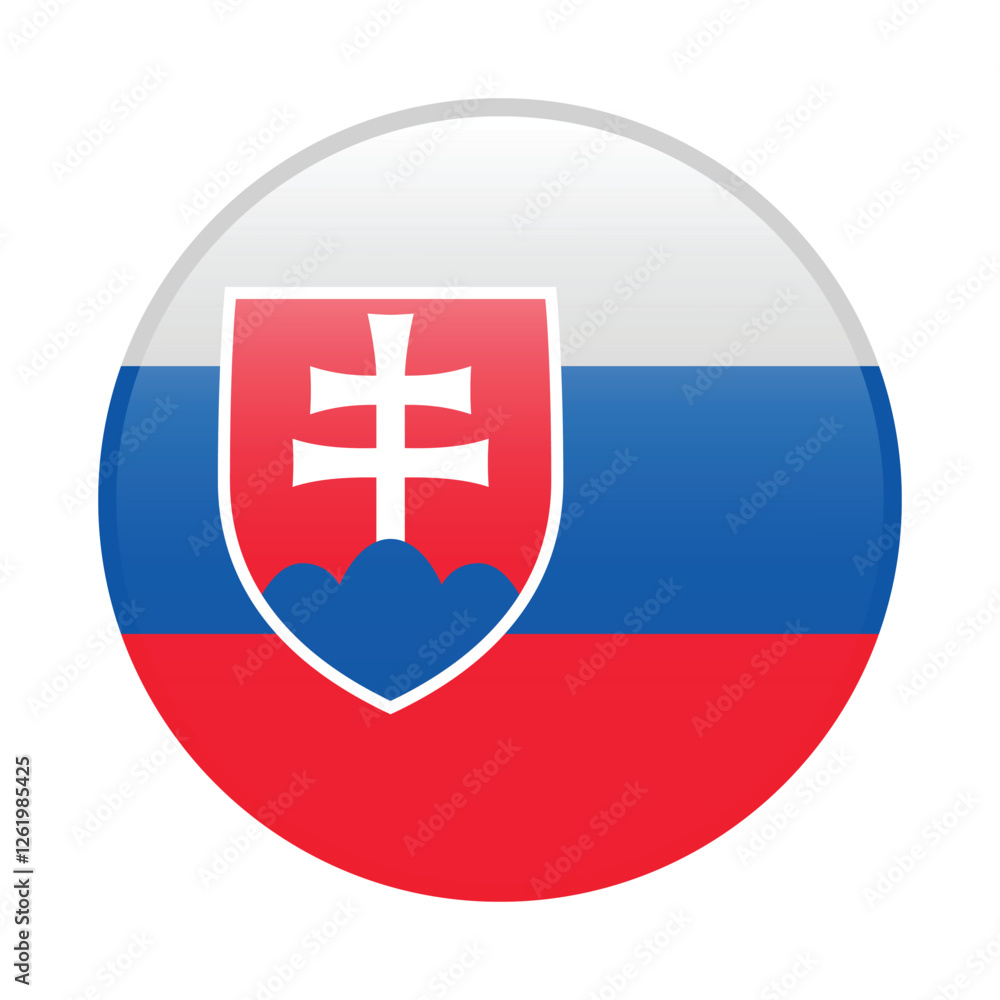 Fototapeta premium Slovakia flag circle icon vector illustration design