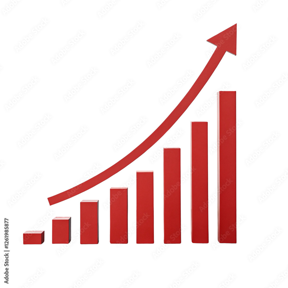 Arrow Growth Graph Increase isolated on transparent background Arrow Growth Graph Increase isolated on transparent background