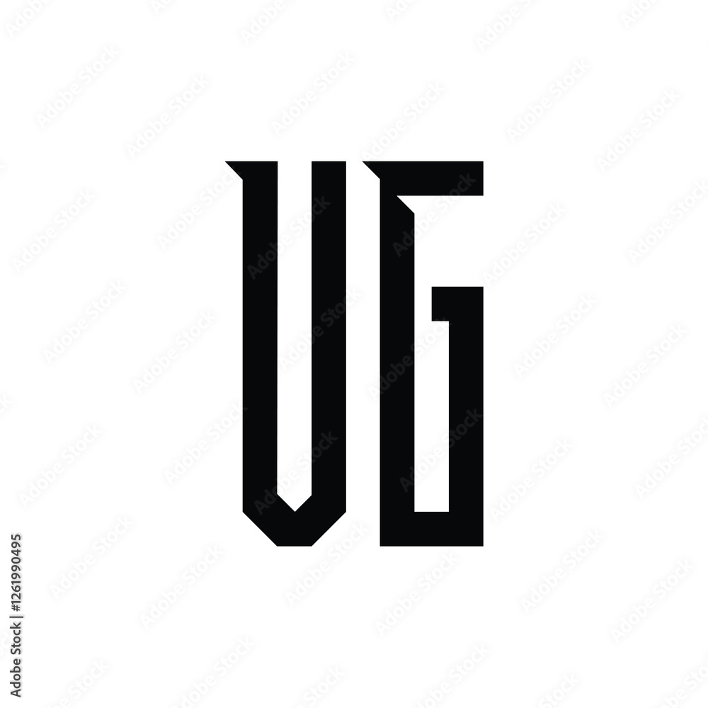 VG monogram logo design letter text name symbol monochrome logotype alphabet character simple logo