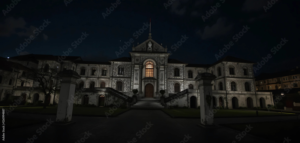 A hauntingly serene night at the Cellular Jail in Port Blair, where the interplay of light and shadow brings history to life. A hauntingly serene night at the Cellular Jail in Port Blair, where the interplay of light and shadow brings history to life.