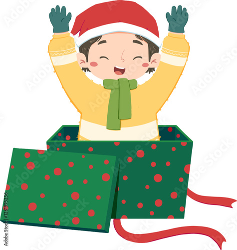 Boy appears from inside the Gift