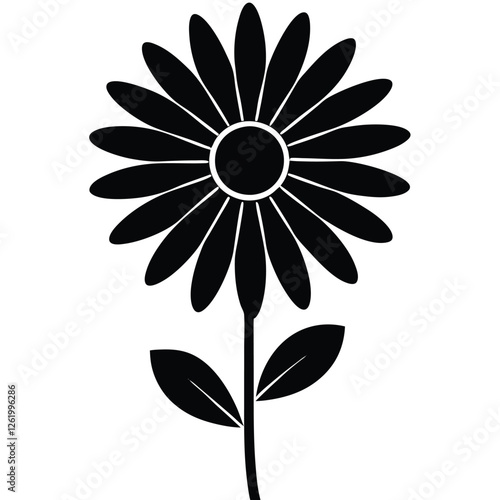 Beautiful Daisy Flower Vector – Simple Floral Illustration, Silhouette vector file of a Elegant Daisy Flower 