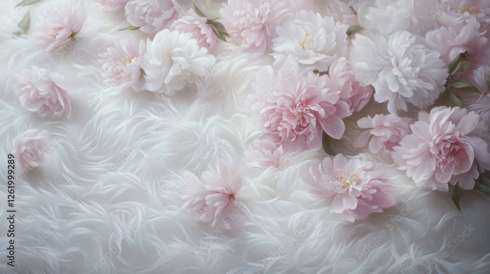 Delicate Pink Peonies on Soft White Fur (1) Delicate Pink Peonies on Soft White Fur (1)