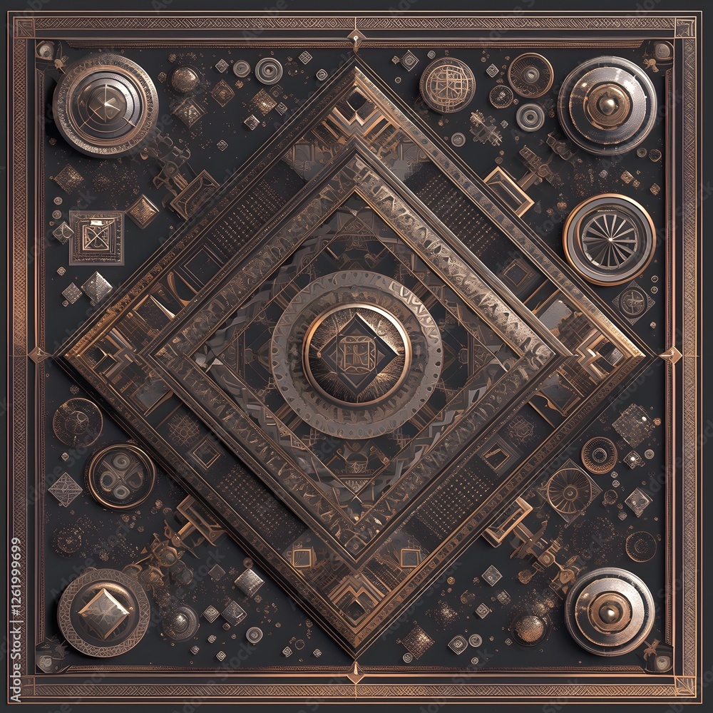 Fototapeta premium Intricate Metallic Gear and Cog Pattern Backdrop for Industrial Design and Vintage Mechanical Aesthetics