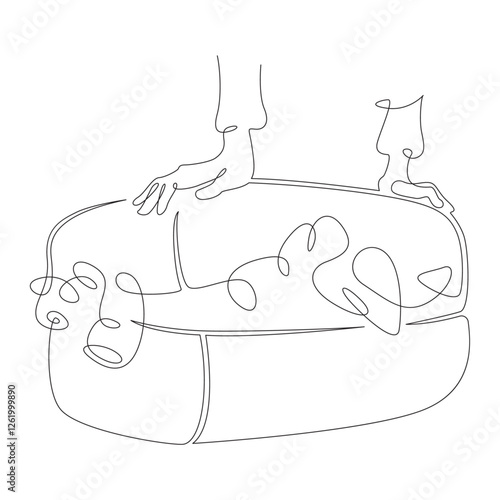 Continuous one line drawing packing luggage. Hands closing a suitcase. Packing for vacation. One continuous line isolated minimal illustration.Not AI.