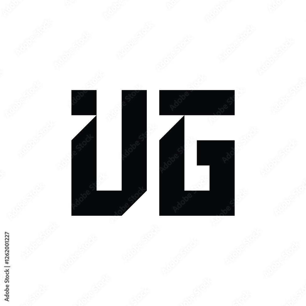 Fototapeta premium VG monogram logo design letter text name symbol monochrome logotype alphabet character simple logo