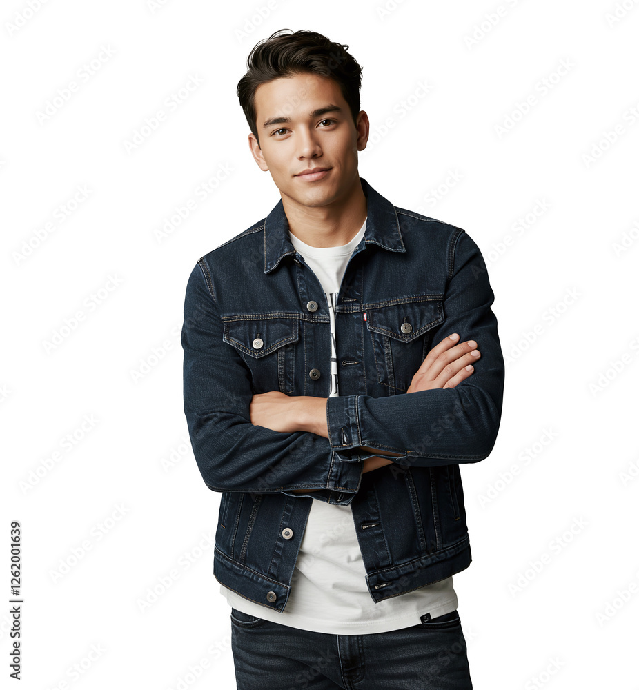 attractive man wearing jacket with crossed arms attractive man wearing jacket with crossed arms