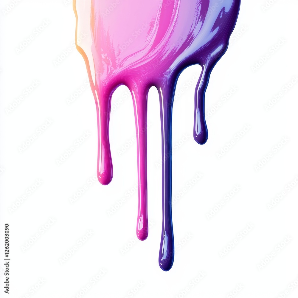 Vibrant Smooth Flowing Liquid Paint in Colors of Pink, Purple, and Blue drips Downward with Glossy Shine Creating a Beautiful Abstract Texture Vibrant Smooth Flowing Liquid Paint in Colors of Pink, Purple, and Blue drips Downward with Glossy Shine Creating a Beautiful Abstract Texture