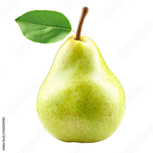 Ripe Green Pear Isolated on White Background