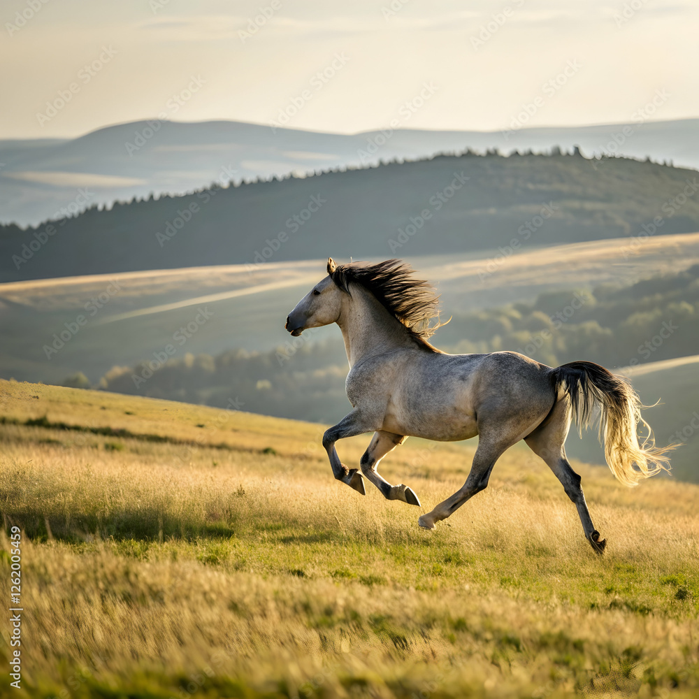 horse running in the field on isolated background horse running in the field on isolated background
