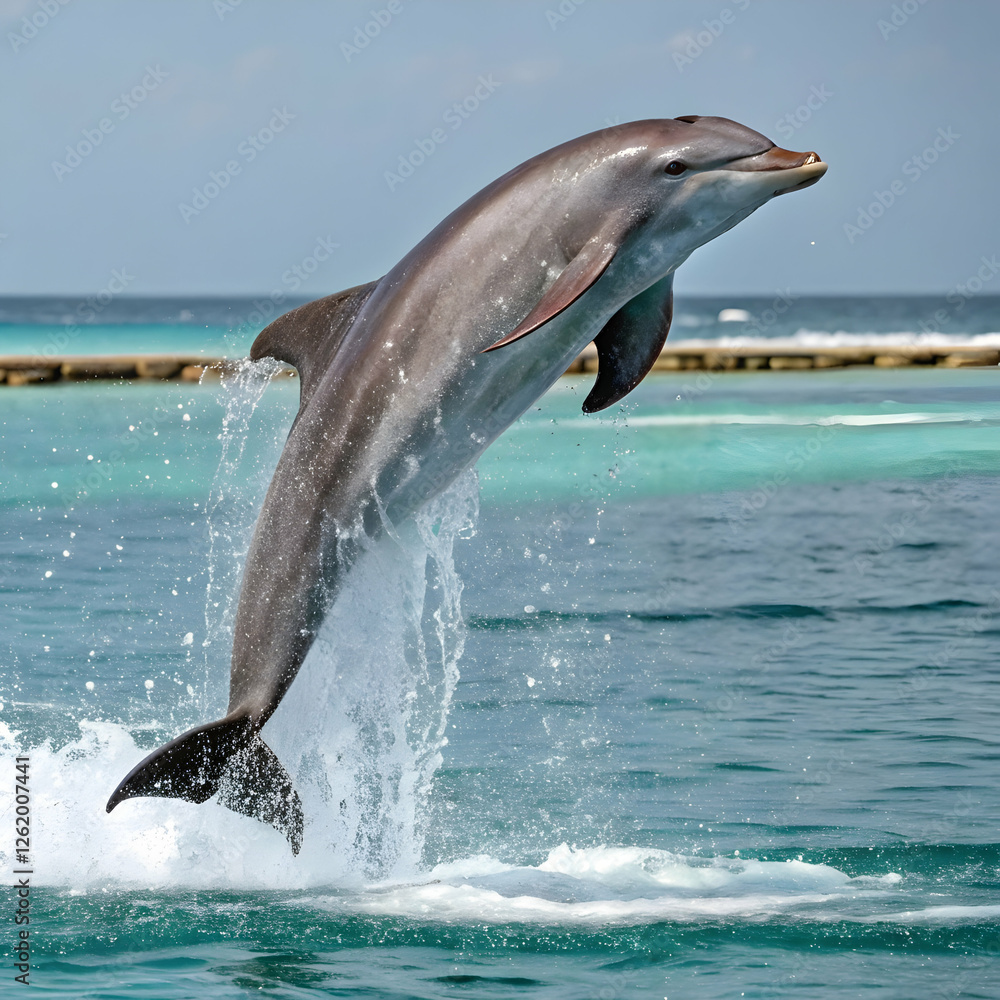 Fototapeta premium dolphin jumping out of the water