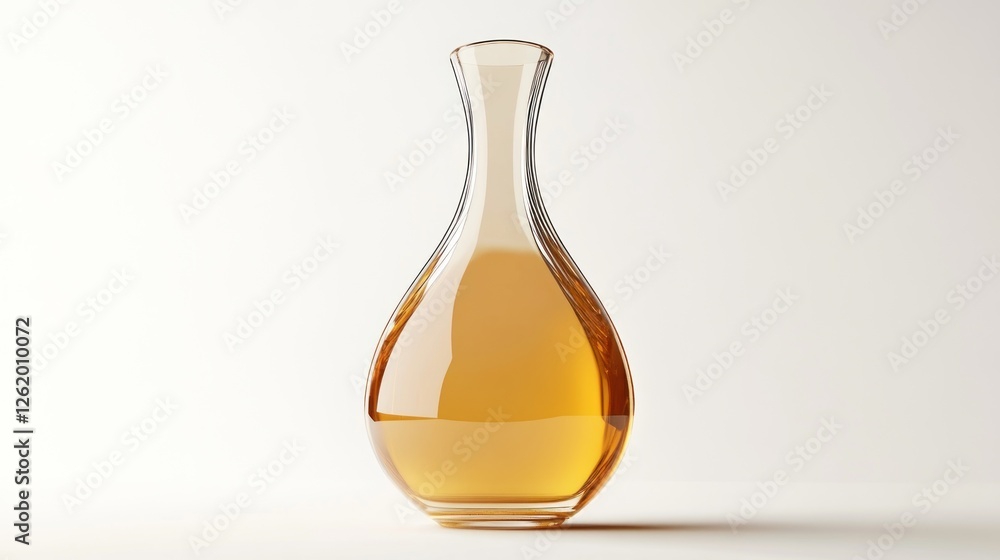 Amber liquid in glass bottle on white Amber liquid in glass bottle on white
