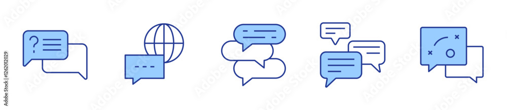 Fototapeta premium question, chatting, communication, chat. Communication Icon vector illustration. Line Duotone style. Editable stroke