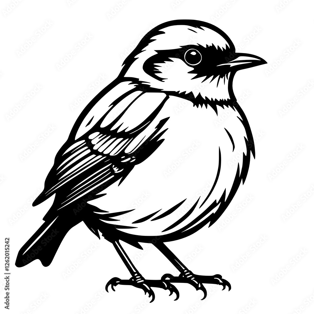 Fototapeta premium illustration of cartoon bird on white background.