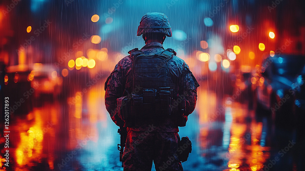 A silhouette of a sad military man with PTSD, formed from falling jigsaw puzzle pieces, symbolizes fragmentation, trauma, and loss of identity Modern bright tone with empty space for text A silhouette of a sad military man with PTSD, formed from falling jigsaw puzzle pieces, symbolizes fragmentation, trauma, and loss of identity Modern bright tone with empty space for text