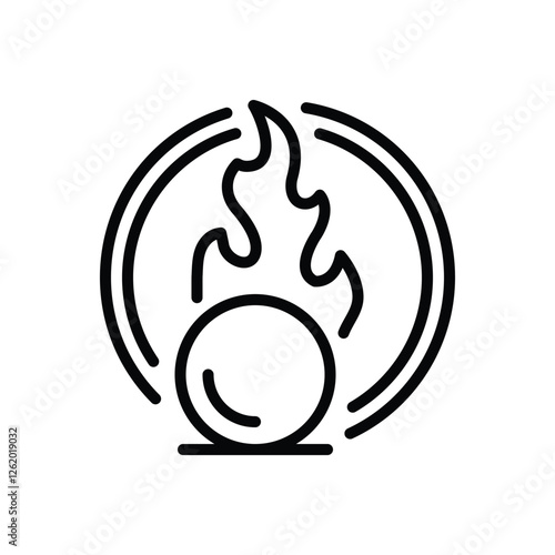 Black line icon for oxidizing