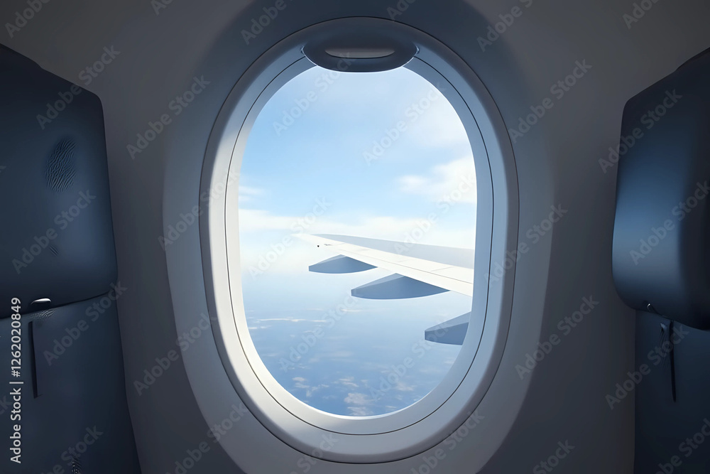 Fototapeta premium View outside the plane window.