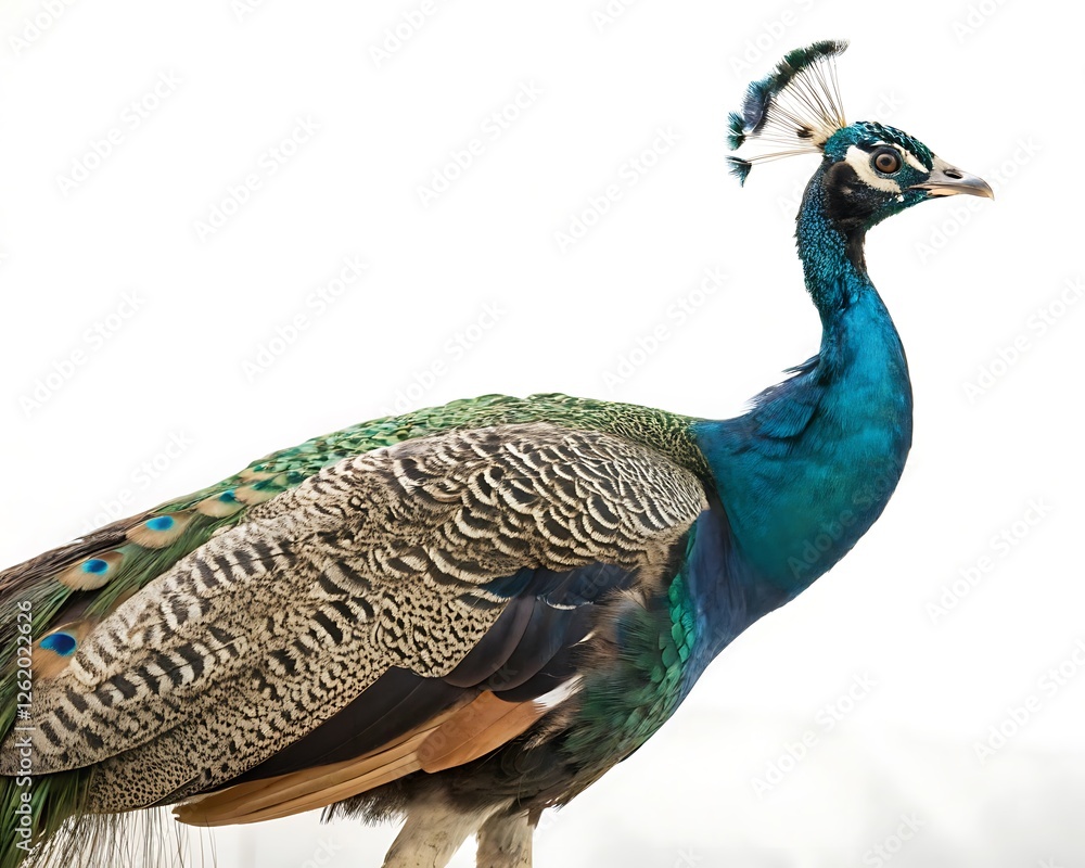 Naklejka premium peacock with feathers out